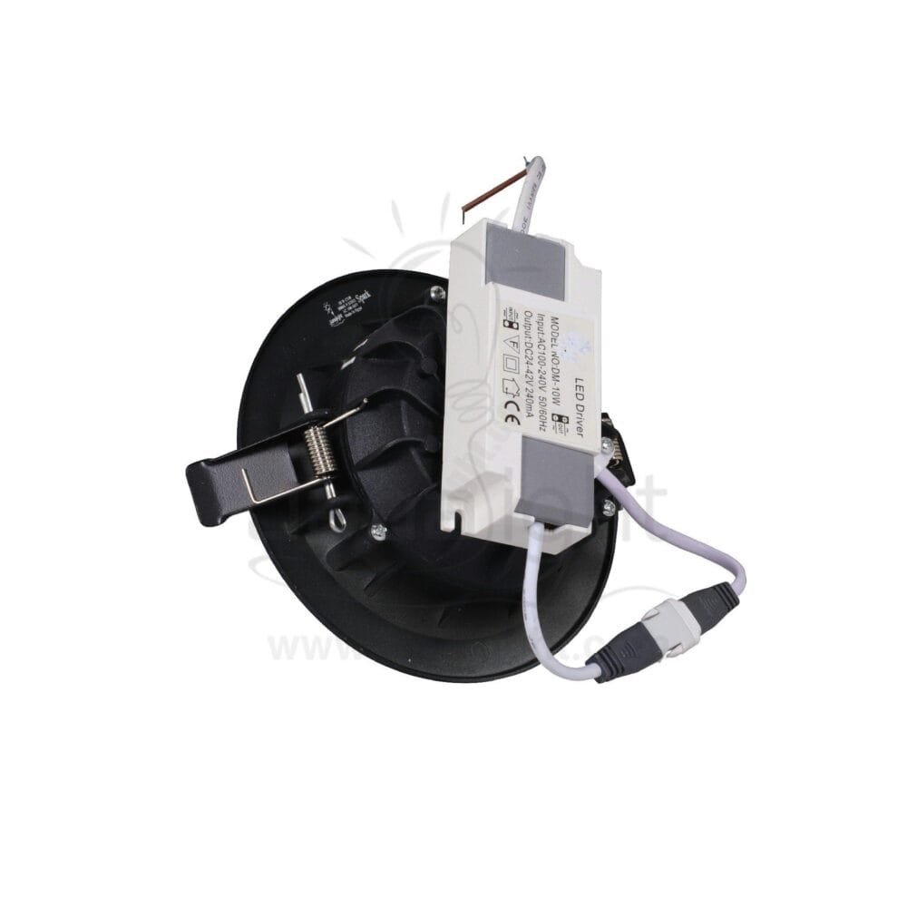 كشاف 10 وات كومبكت وورم حلق اسود مط جنى لايت plastic warm compact 10 watt downlight